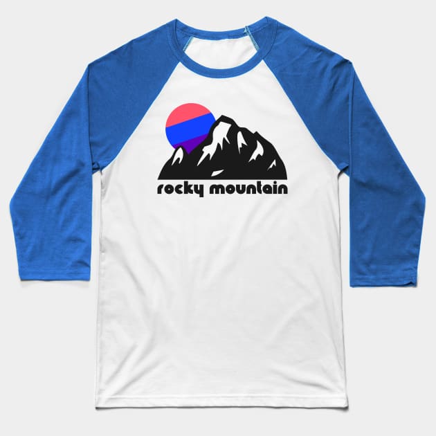 Retro Rocky Mountain ))(( Tourist Souvenir National Park Design Baseball T-Shirt by darklordpug